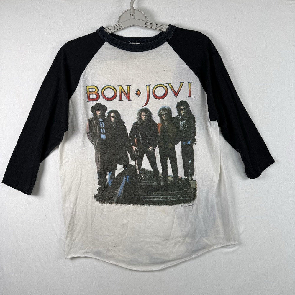 Vintage Bon Jovi 1989 The Brotherhood on Tour Concert T-Shirt XL Raglan